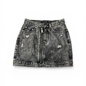 Neon Blonde Size 25 Distressed Black Denim Skirt